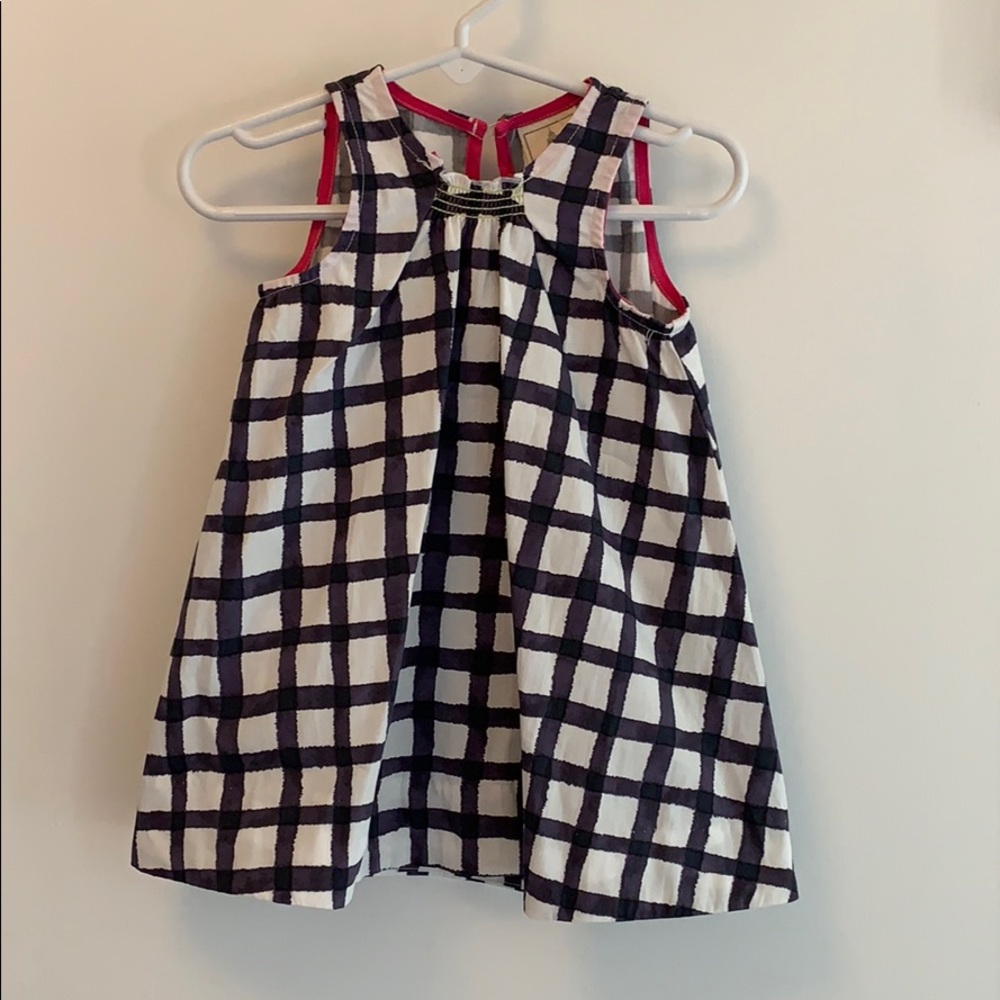 Girls size 2 blue & white dress w/ pink detail